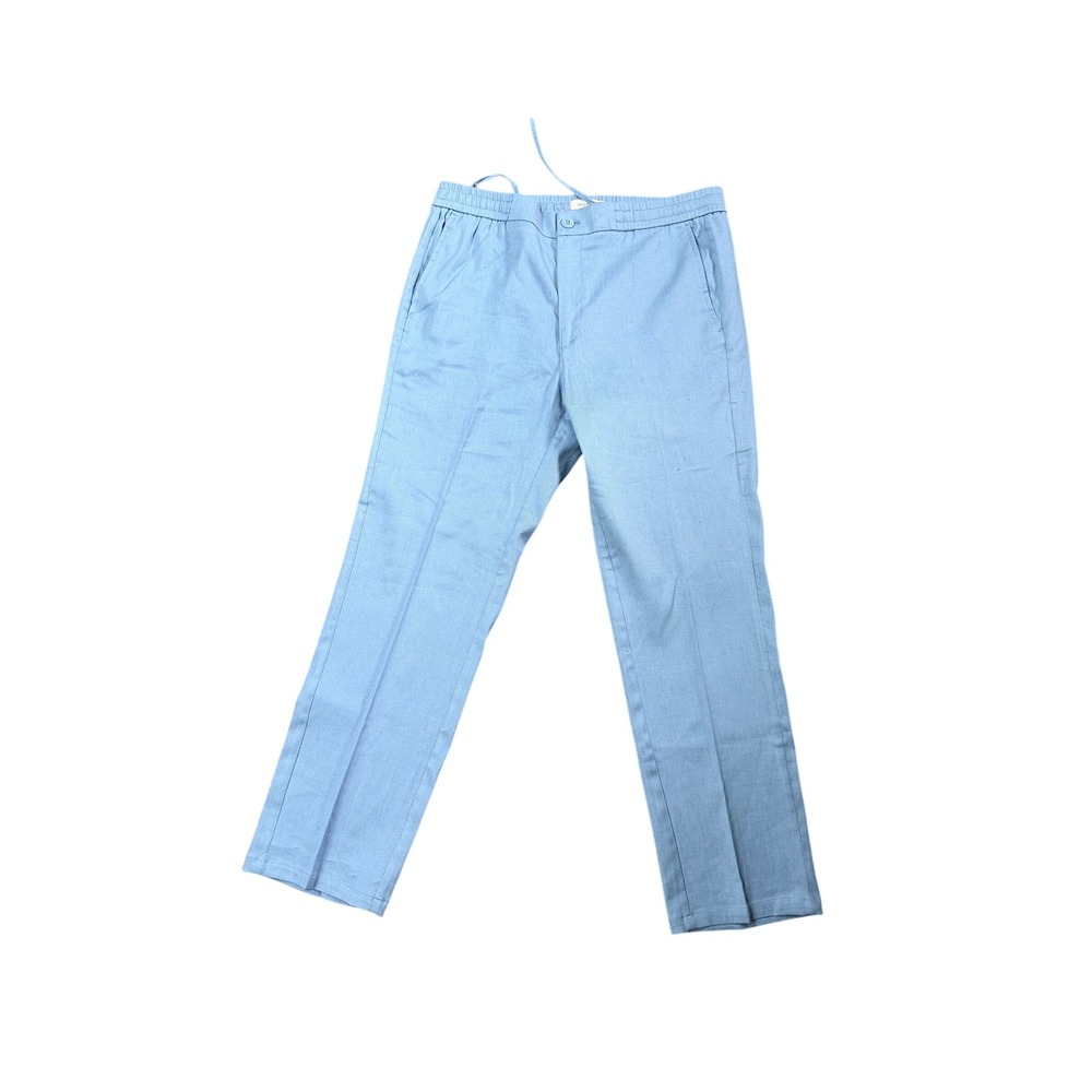 NEW $245 BUGATCHI "TRISTAN" LINEN BLEND DRAWSTRING CASUAL PANTS M Summer Preppy